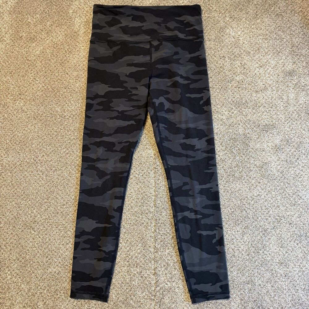 Athleta Elation Camo Leggings Size Small Black Gray Athleisure Workout